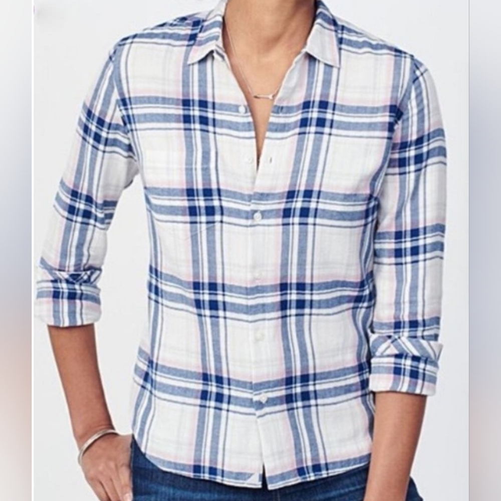 UNTUCKIT De Toren Women’s Plaid Flannel Button Down Shirt Size 2